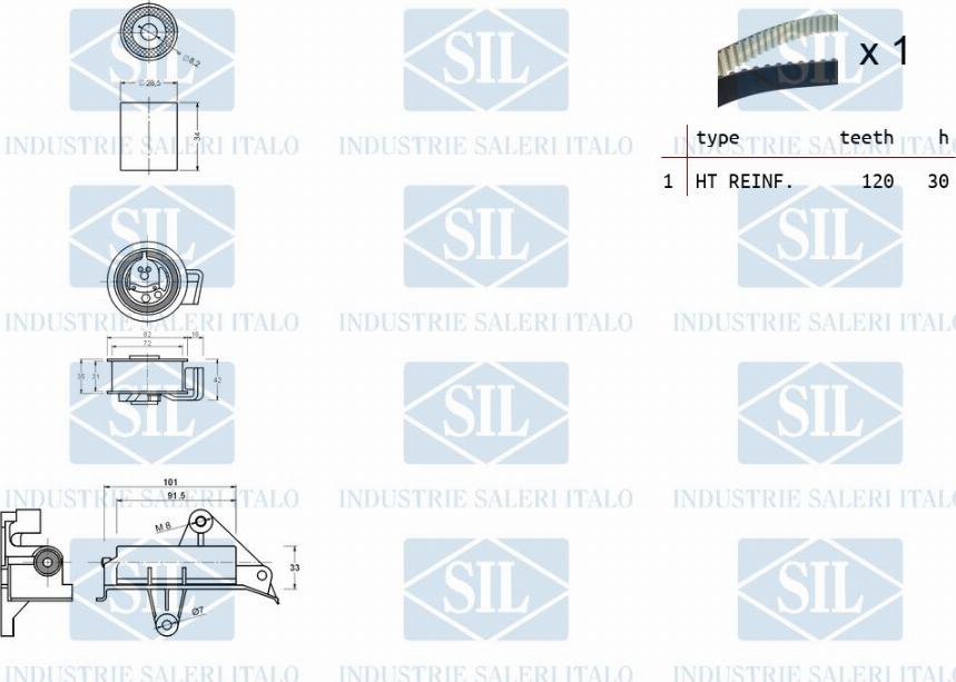 Saleri SIL TK1149 - Комплект ременя ГРМ autocars.com.ua