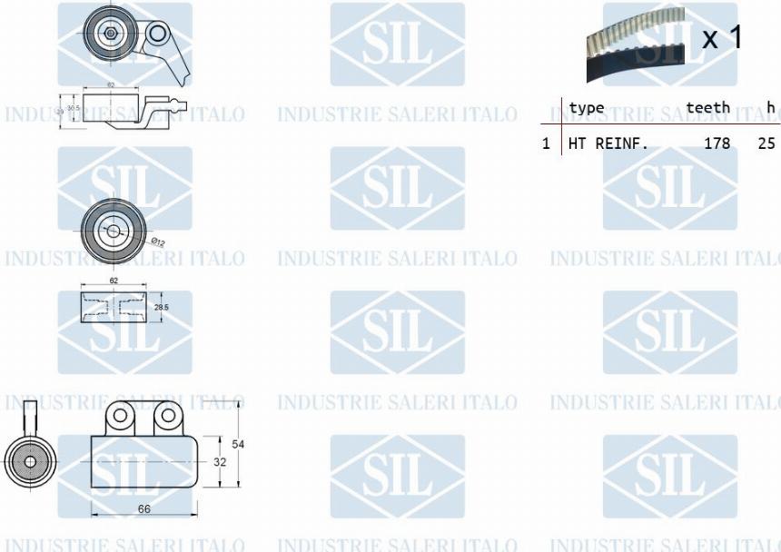 Saleri SIL TK1157 - Комплект ременя ГРМ autocars.com.ua