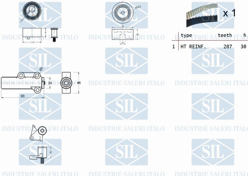 Saleri SIL TK1282 - Комплект ремня ГРМ avtokuzovplus.com.ua