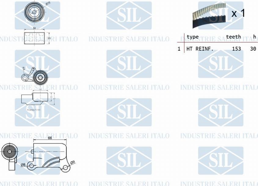 Saleri SIL TK1289 - Комплект ремня ГРМ avtokuzovplus.com.ua