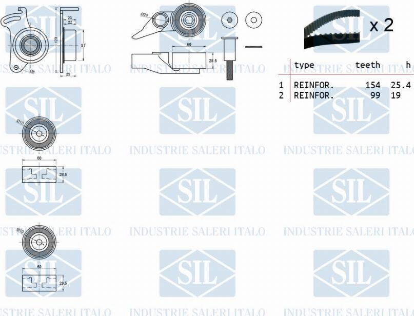 Saleri SIL TK1301 - Комплект ременя ГРМ autocars.com.ua