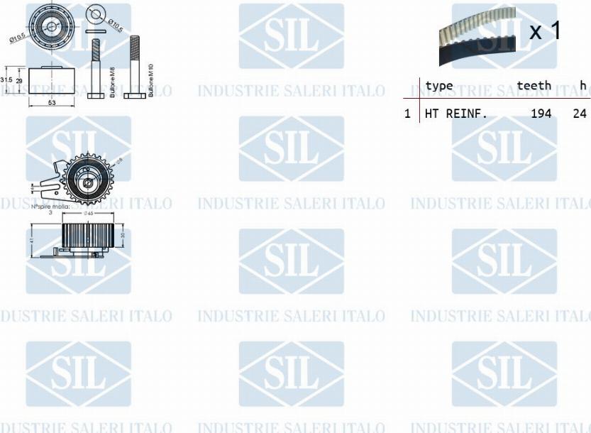 Saleri SIL TK1303 - Комплект ременя ГРМ autocars.com.ua