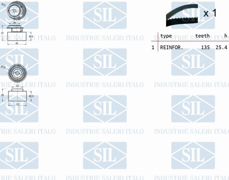 Saleri SIL TK1352 - Комплект ремня ГРМ autodnr.net