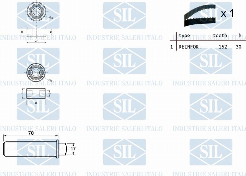 Saleri SIL TK1392 - Комплект ременя ГРМ autocars.com.ua