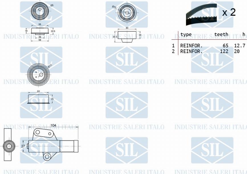 Saleri SIL TK1410 - Комплект ременя ГРМ autocars.com.ua