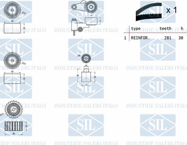 Saleri SIL TK1464 - Комплект ремня ГРМ avtokuzovplus.com.ua