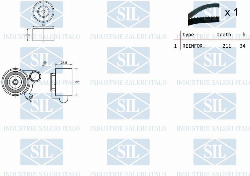 Saleri SIL TK1494 - Комплект ременя ГРМ autocars.com.ua