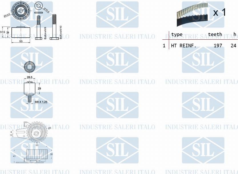 Saleri SIL TK1496 - Комплект ременя ГРМ autocars.com.ua