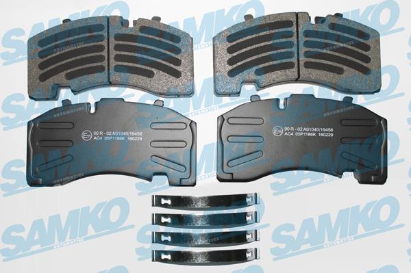 Samko 5SP1186 - Тормозные колодки, дисковые, комплект avtokuzovplus.com.ua