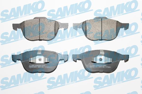 Samko 5SP1190 - Тормозные колодки, дисковые, комплект avtokuzovplus.com.ua
