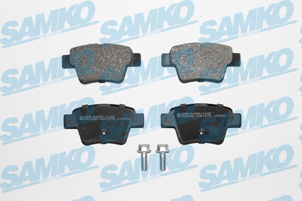 Samko 5SP1278 - Гальмівні колодки, дискові гальма autocars.com.ua