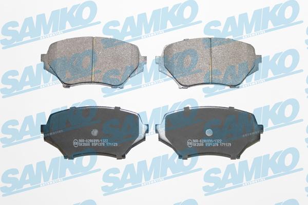 Samko 5SP1378 - Тормозные колодки, дисковые, комплект avtokuzovplus.com.ua