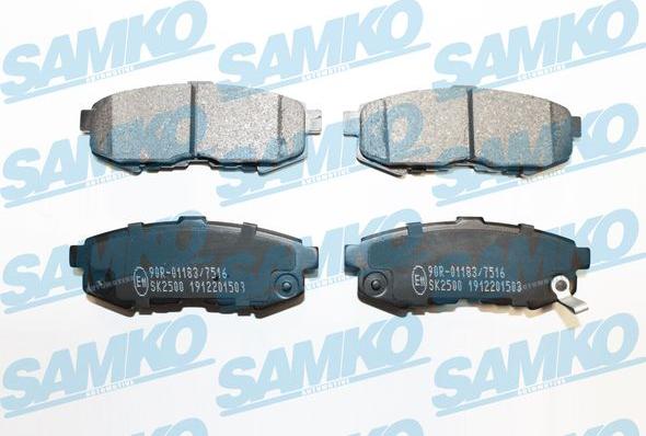 Samko 5SP1503 - Гальмівні колодки, дискові гальма autocars.com.ua