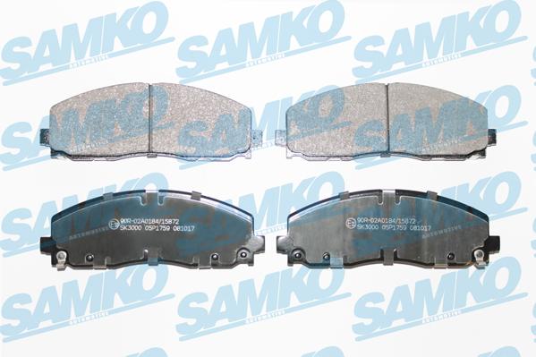 Samko 5SP1759 - Тормозные колодки, дисковые, комплект avtokuzovplus.com.ua