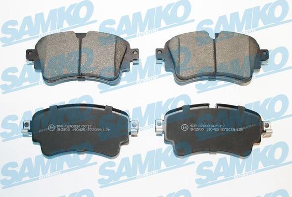 Samko 5SP2039 - Гальмівні колодки, дискові гальма autocars.com.ua