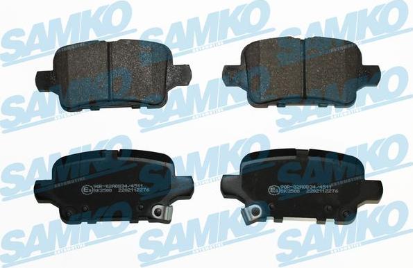 Samko 5SP2276 - Гальмівні колодки, дискові гальма autocars.com.ua