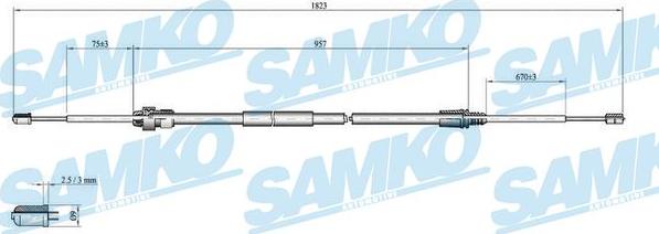 Samko C0002B - Тросик, cтояночный тормоз avtokuzovplus.com.ua