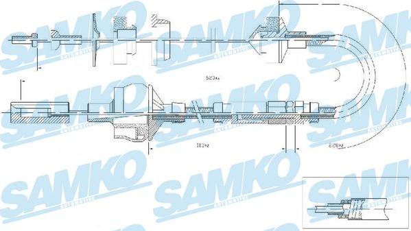 Samko C0012C - Трос, управління зчепленням autocars.com.ua