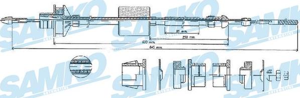 Samko C0022C - Трос, управление сцеплением avtokuzovplus.com.ua