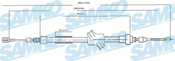 Samko C0034B - Тросик, cтояночный тормоз avtokuzovplus.com.ua