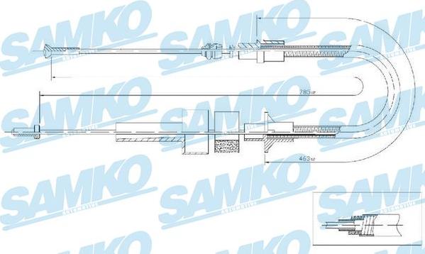 Samko C0041C - Трос, управління зчепленням autocars.com.ua