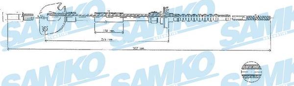 Samko C0049C - Трос, управління зчепленням autocars.com.ua