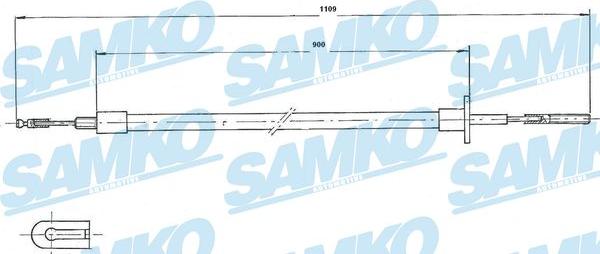 Samko C0051C - Трос, управління зчепленням autocars.com.ua