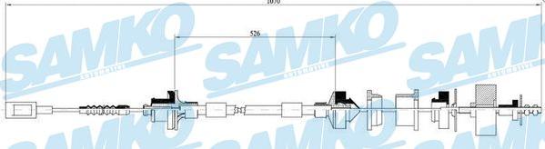 Samko C0061C - Трос, управління зчепленням autocars.com.ua