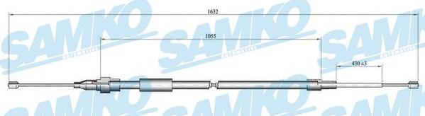 Samko C0063B - Тросик, cтояночный тормоз avtokuzovplus.com.ua