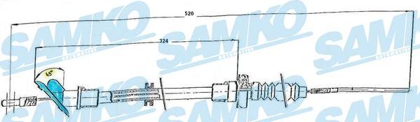 Samko C0066C - Трос, управління зчепленням autocars.com.ua