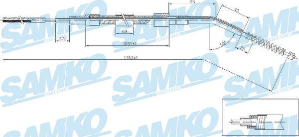 Samko C0068B - Тросик, cтояночный тормоз avtokuzovplus.com.ua