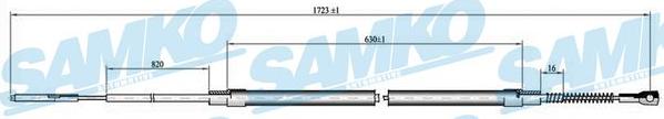 Samko C0072B - Тросик, cтояночный тормоз avtokuzovplus.com.ua