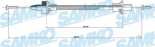 Samko C0079C - Трос, управління зчепленням autocars.com.ua