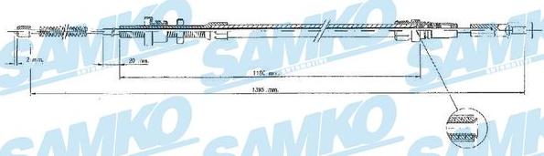 Samko C0091B - Трос, гальмівна система autocars.com.ua