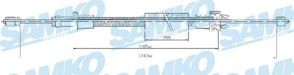 Samko C0093B - Трос, гальмівна система autocars.com.ua