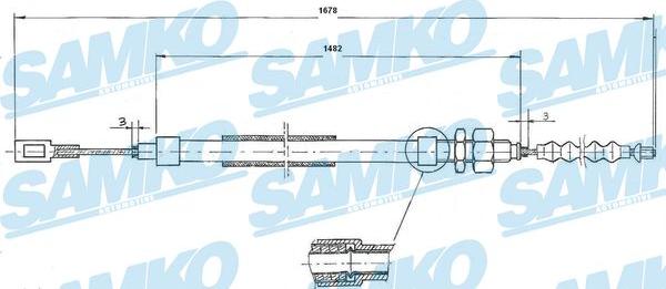 Samko C0095B - Трос, гальмівна система autocars.com.ua