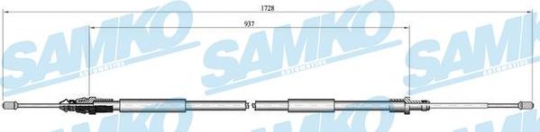 Samko C0097B - Тросик, cтояночный тормоз avtokuzovplus.com.ua