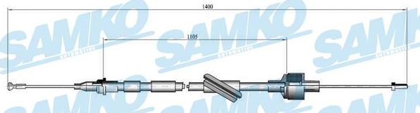 Samko C0104C - Трос, управління зчепленням autocars.com.ua