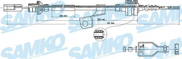 Samko C0118C - Трос, управління зчепленням autocars.com.ua