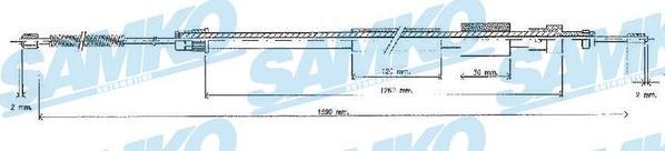 Samko C0121B - Тросик, cтояночный тормоз avtokuzovplus.com.ua