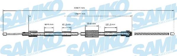 Samko C0124B - Трос, гальмівна система autocars.com.ua