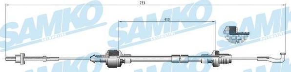 Samko C0126C - Трос, управління зчепленням autocars.com.ua