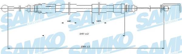 Samko C0129B - Трос, гальмівна система autocars.com.ua