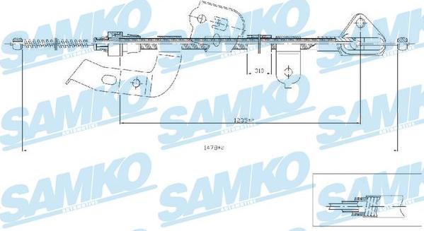 Samko C0133B - Тросик, cтояночный тормоз avtokuzovplus.com.ua