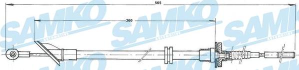 Samko C0133C - Трос, управління зчепленням autocars.com.ua