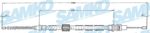 Samko C0147B - Трос, гальмівна система autocars.com.ua