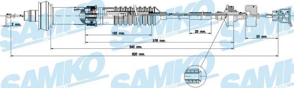 Samko C0155C - Трос, управління зчепленням autocars.com.ua