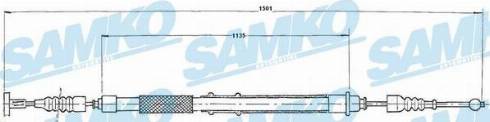 Samko C0156B - Трос, гальмівна система autocars.com.ua