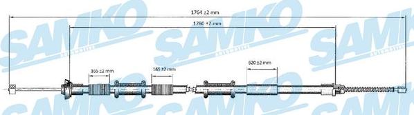 Samko C0166B - Трос, гальмівна система autocars.com.ua