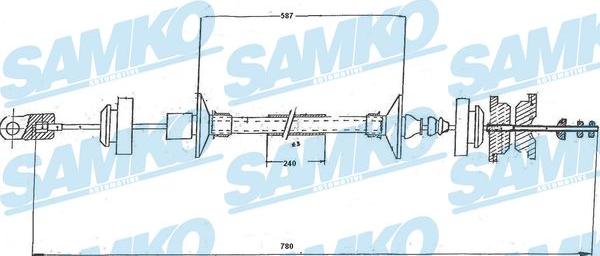 Samko C0166C - Трос, управління зчепленням autocars.com.ua